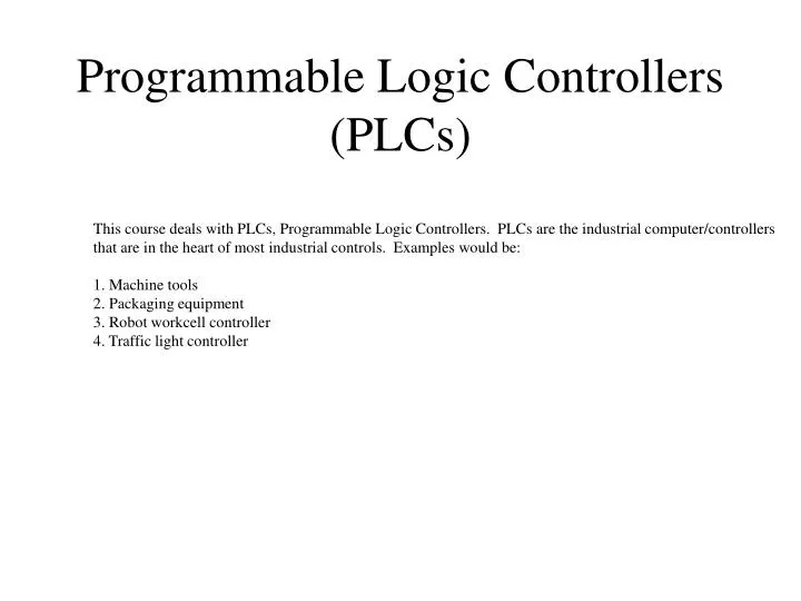 programmable logic controllers plcs