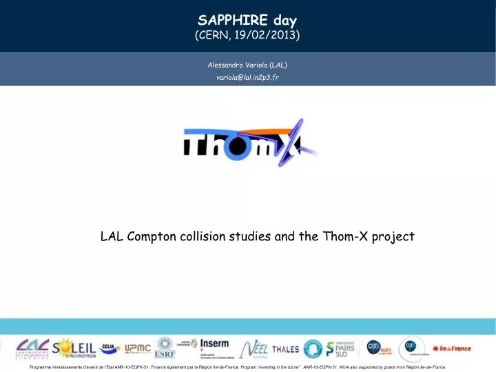 lal compton collision studies and the thom x project