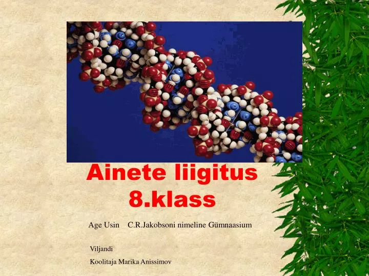 ainete liigitus 8 klass