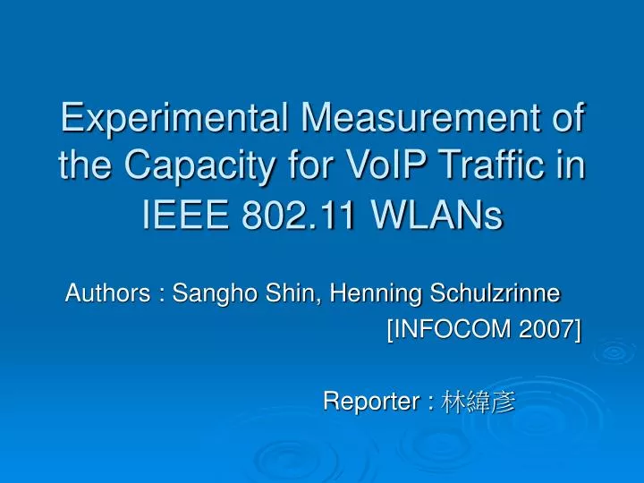 experimental measurement of the capacity for voip traffic in ieee 802 11 wlans