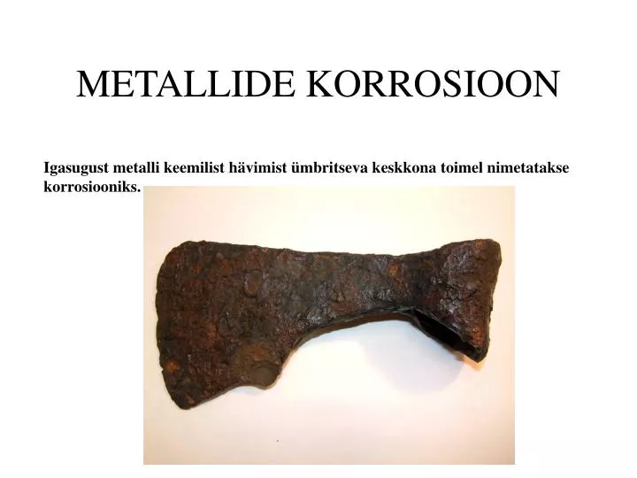 metallide korrosioon