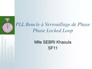 pll boucle verrouillage de phase phase locked loop
