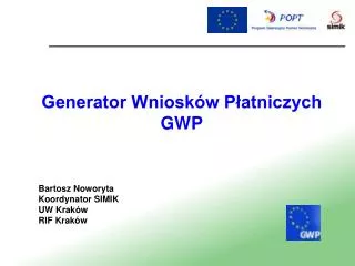generator wniosk w p atniczych gwp