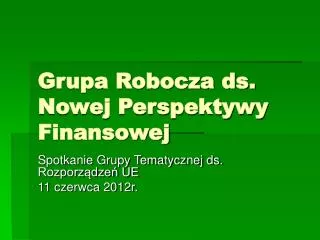 grupa robocza ds nowej perspektywy finansowej