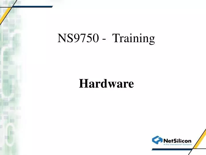 ns9750 training hardware