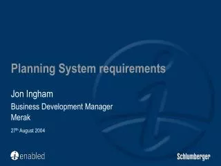 Planning System requirements