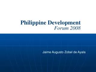 Philippine Development Forum 2008