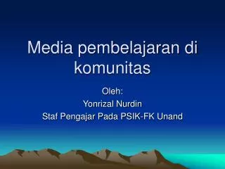 media pembelajaran di komunitas