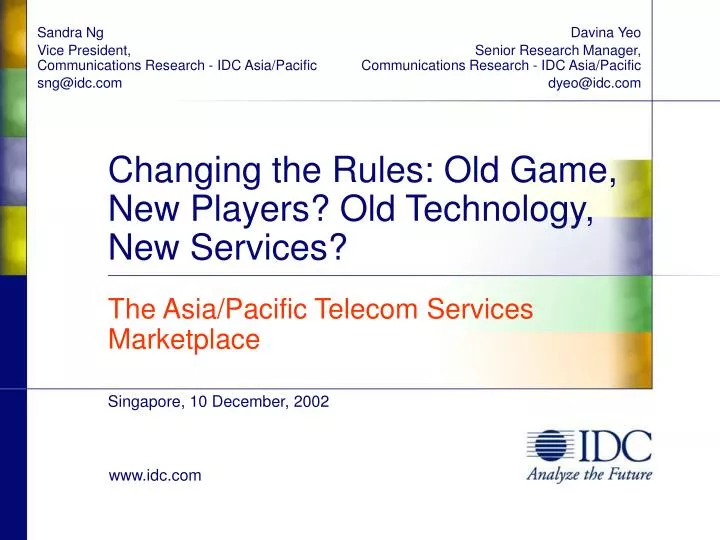 davina yeo senior research manager communications research idc asia pacific dyeo@idc com