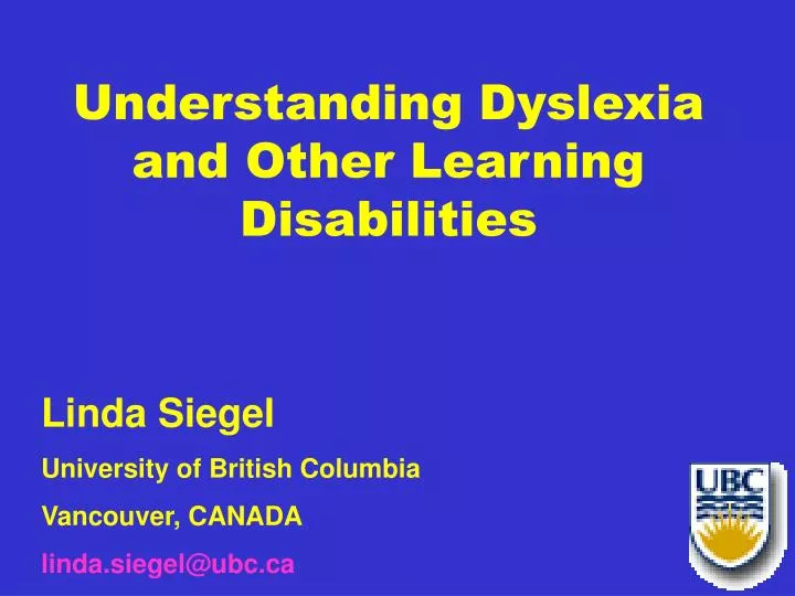 understanding dyslexia and other learning disabilities