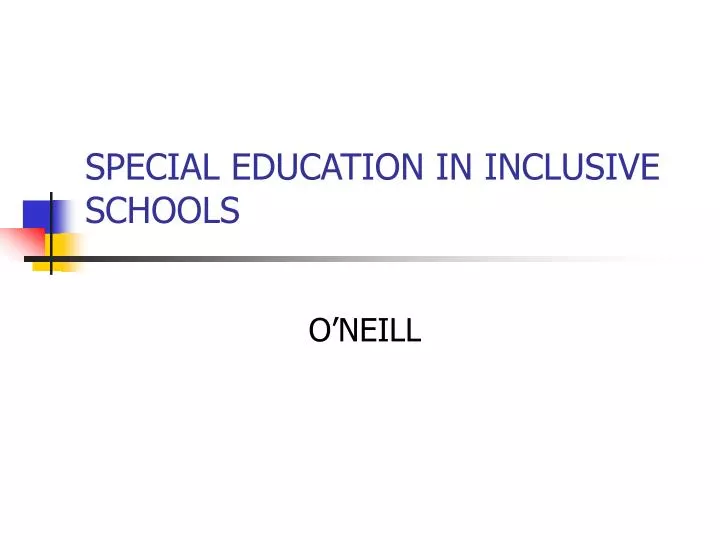 special education in inclusive schools