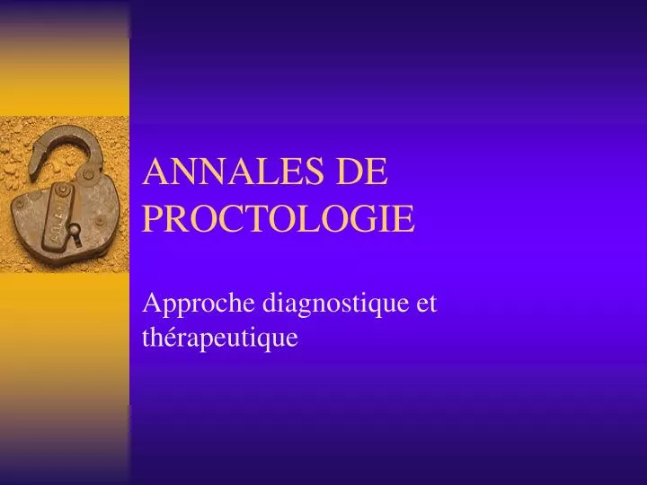 annales de proctologie