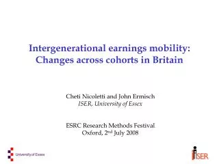 Intergenerational earnings mobility: Changes across cohorts in Britain