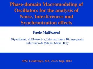 Phase-domain Macromodeling of Oscillators for the analysis of Noise, Interferences and
