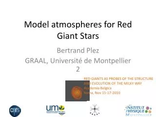 Model atmospheres for Red Giant Stars