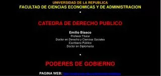 UNIVERSIDAD DE LA REPUBLICA FACULTAD DE CIENCIAS ECONOMICAS Y DE ADMINISTRACION •