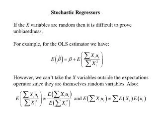 Stochastic Regressors