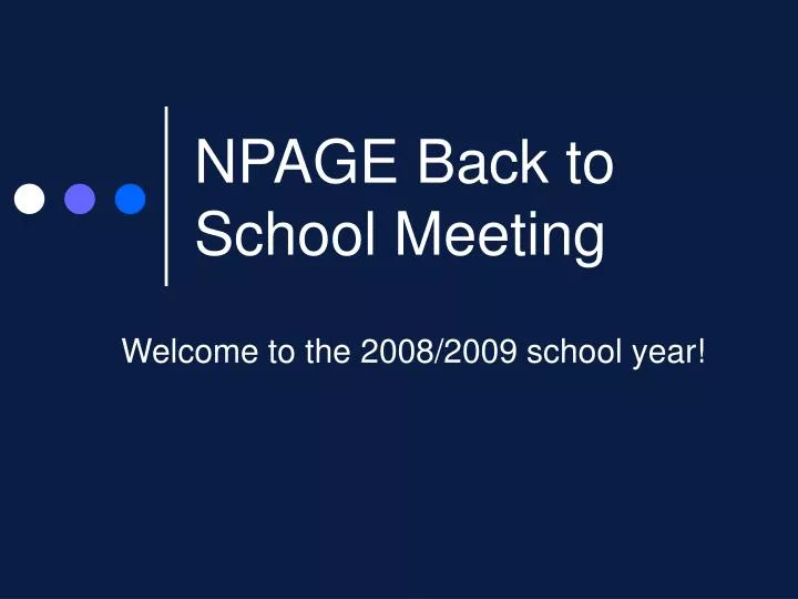 npage back to school meeting