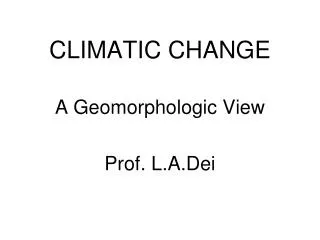 CLIMATIC CHANGE