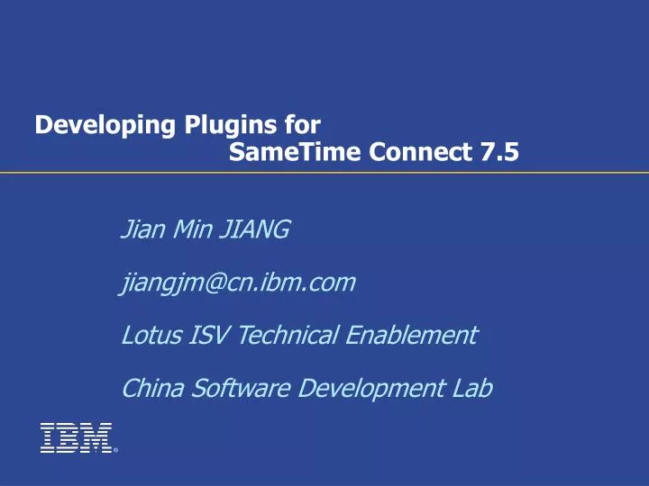 developing plugins for sametime connect 7 5