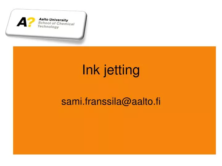 ink jetting
