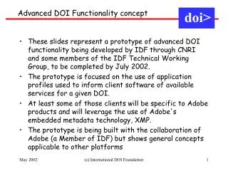 Advanced DOI Functionality concept