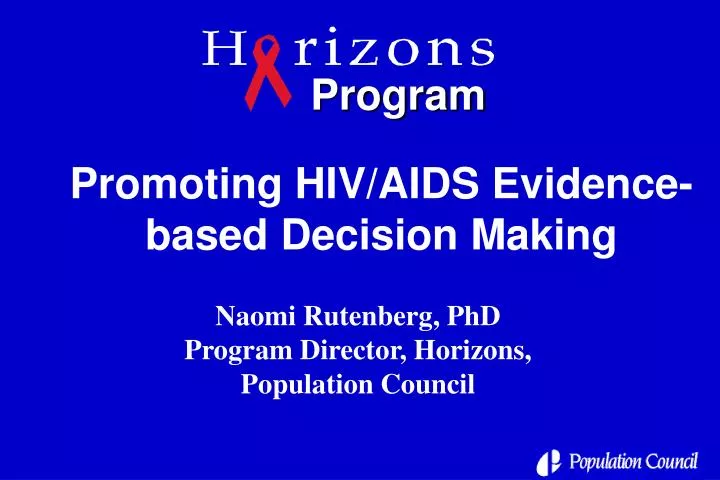 promoting hiv aids evidence based decision making