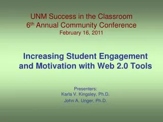 Increasing Student Engagement and Motivation with Web 2.0 Tools