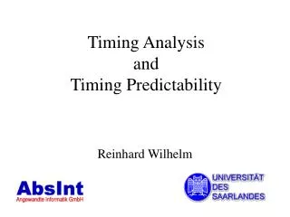 Timing Analysis and Timing Predictability