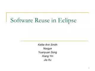 Software Reuse in Eclipse