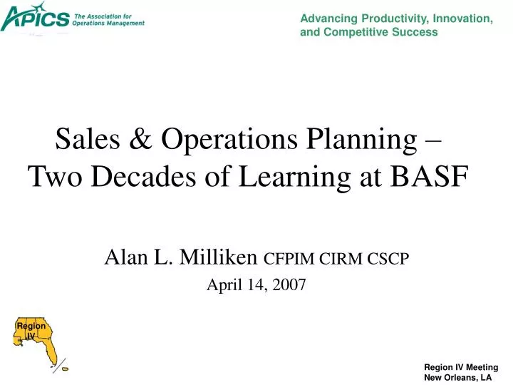 sales operations planning two decades of learning at basf