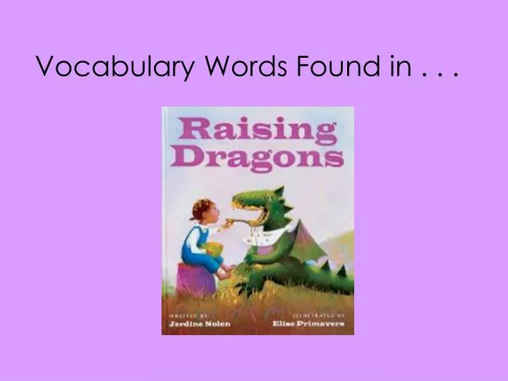 vocabulary words found in