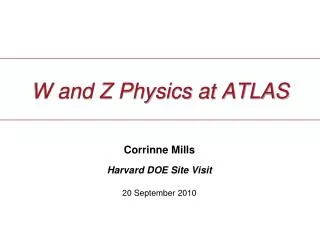 W and Z Physics at ATLAS