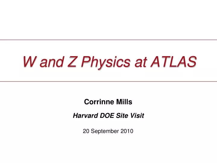 w and z physics at atlas