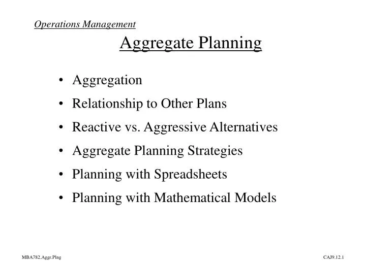 operations management aggregate planning