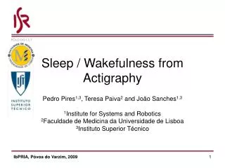Sleep / Wakefulness from Actigraphy