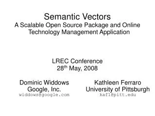 Semantic Vectors A Scalable Open Source Package and Online Technology Management Application