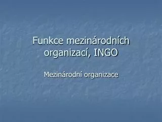 funkce mezin rodn ch organizac ingo