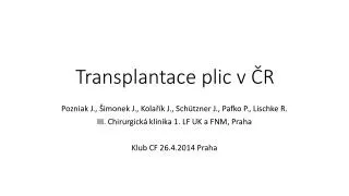 transplantace plic v r