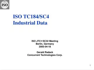 ISO TC184/SC4 Industrial Data