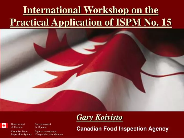 international workshop on the practical application of ispm no 15