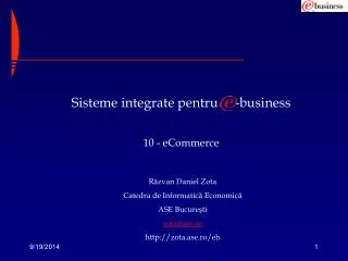 Sisteme integrate pentru -business 10 - e Commerce