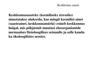 keskkonna saaste