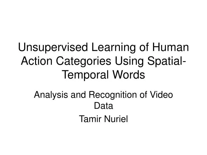 unsupervised learning of human action categories using spatial temporal words
