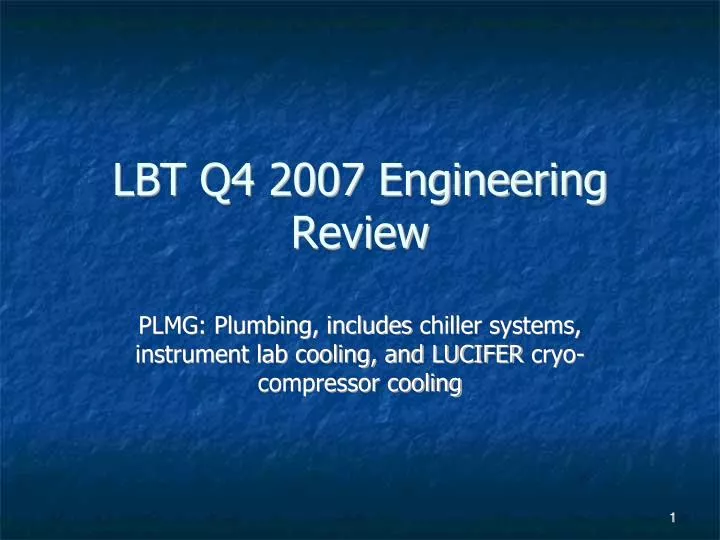 plmg plumbing includes chiller systems instrument lab cooling and lucifer cryo compressor cooling