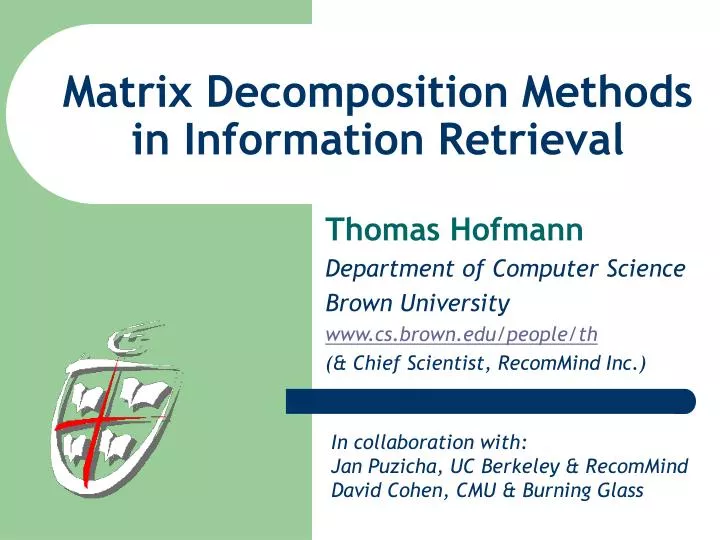 matrix decomposition methods in information retrieval