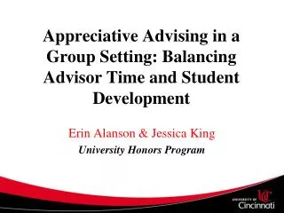 Appreciative Advising in a Group Setting: Balancing Advisor Time and Student Development