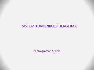 sistem komunikasi bergerak