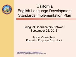 California English Language Development Standards Implementation Plan