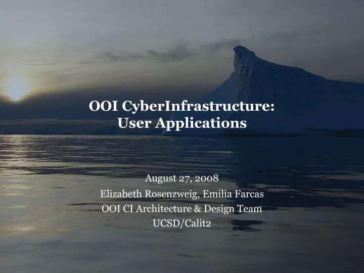 ooi cyberinfrastructure user applications